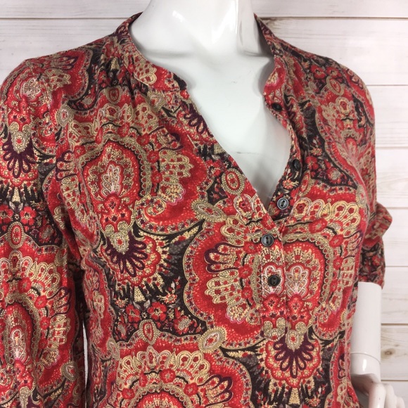 Lucky Brand Tops - Lucky Brand 3/4 Sleeve Printed Top